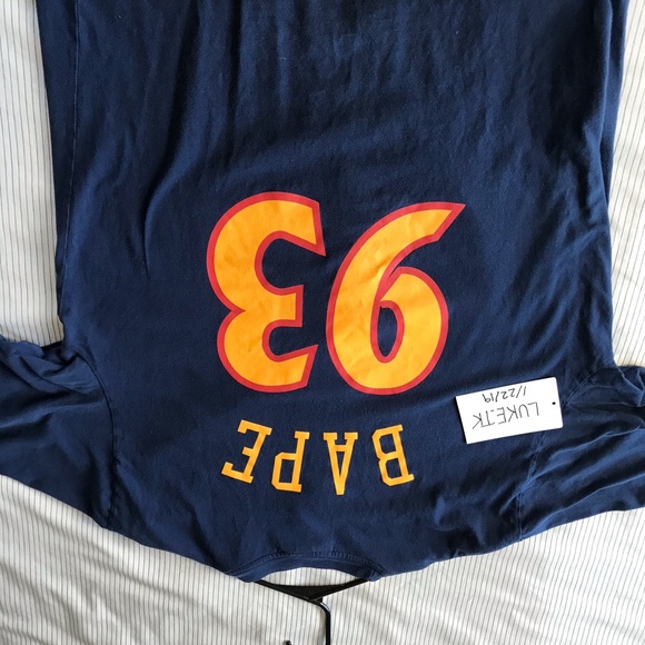 Bape X Mitchel and Ness warriors T-shirt sz M - Picture 5 of 5